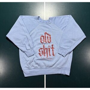 Vintage 60s Raglan Crewneck Sweatshirt Small 20x21 Heathered Blue Faded Thin USA